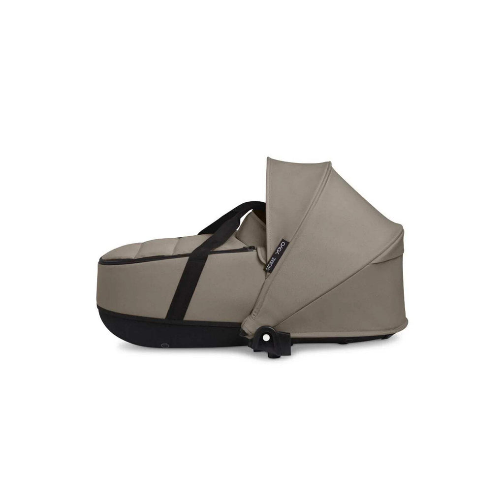 Taupe newborn shell with black handle straps and hood, Stokke/Babyzen YOYO fit
