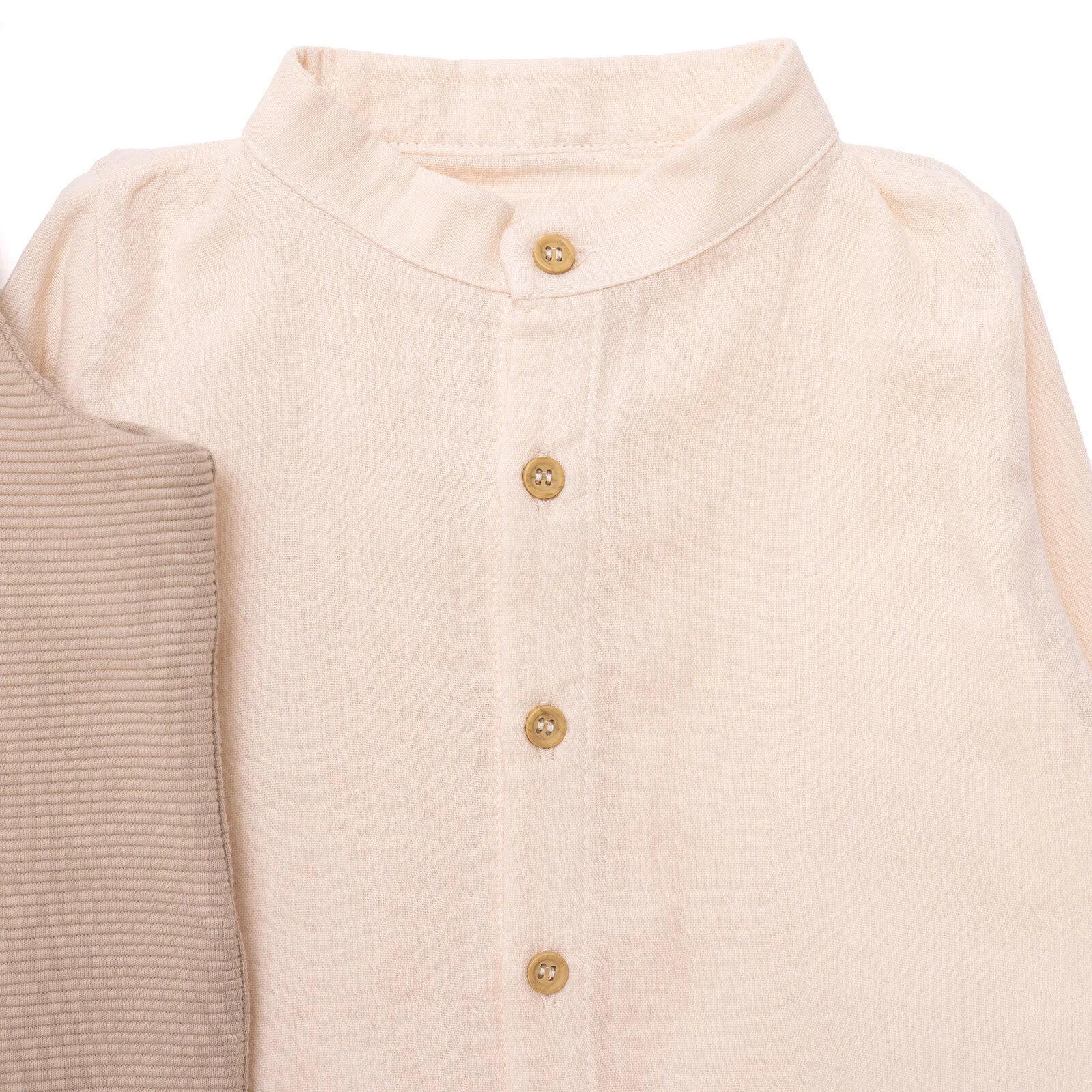 Cassiope Newborn Dungarees Set - Beige