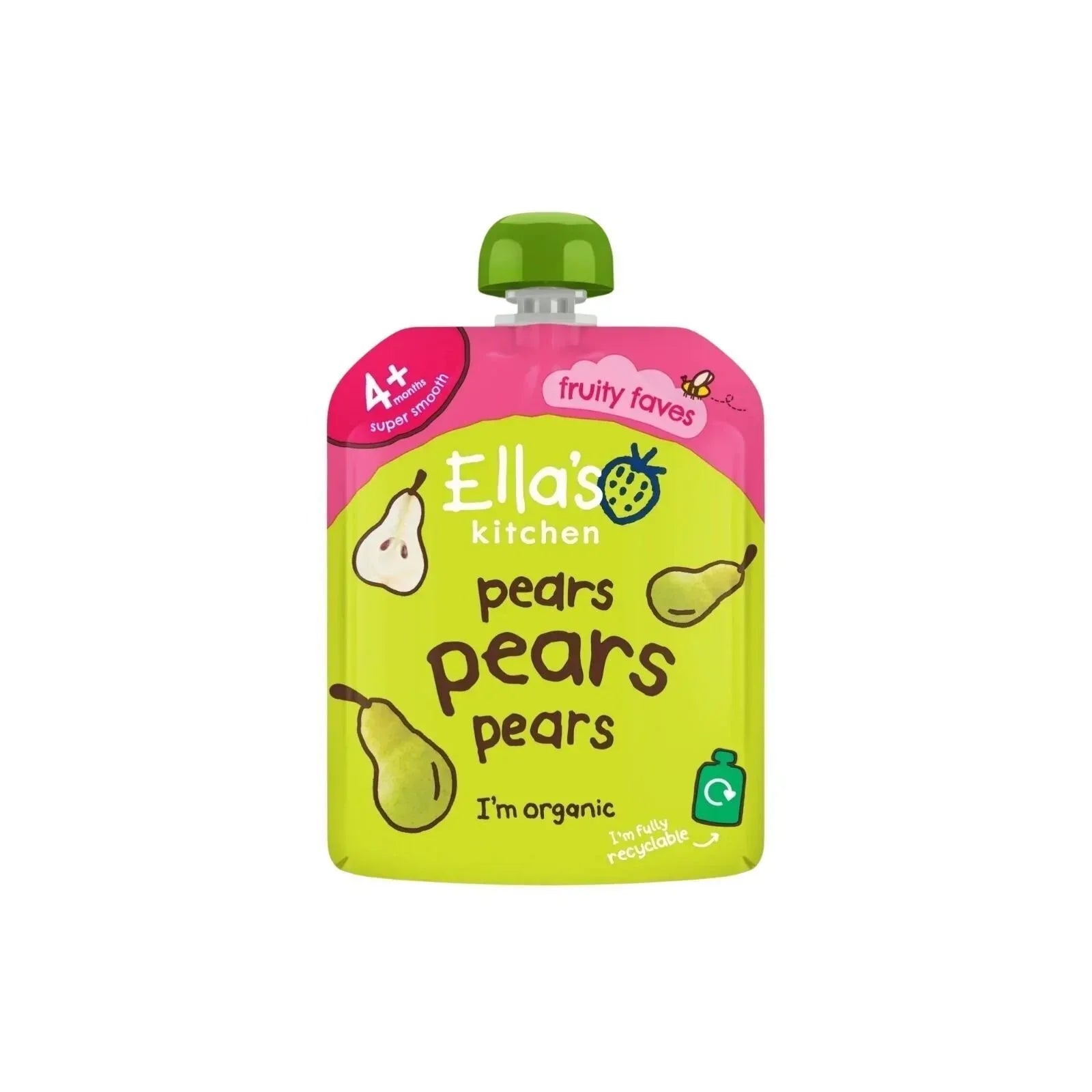 Ella's Kitchen Organic Pears First Tastes Baby Food Pouch 4+ months 70g - Bobobiy