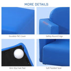 Blue toddler chair features: durable cover, safety round edge, soft padded seat