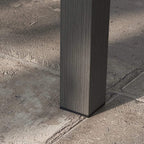 Outdoor coffee table aluminum frame leg in dark finish with angled corner support