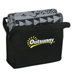 Black fabric carry bag with Outsunny logo and folded reversible outdoor rug