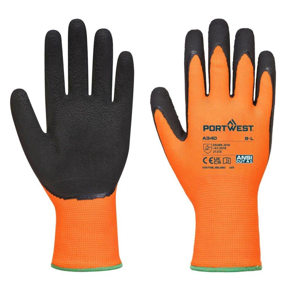 Portwest A340 Hi-Vis Grip Latex Glove
