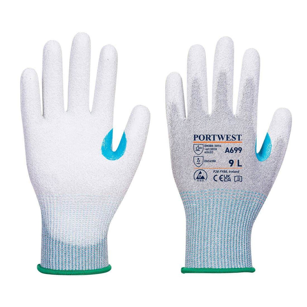 Portwest A699 MR13 ESD PU Palm Gloves (Pk12)