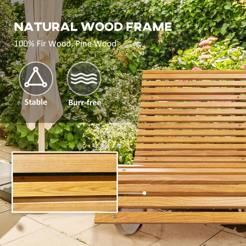 Natural wood rocking chair frame with slatted seat, burr-free surface and stable design