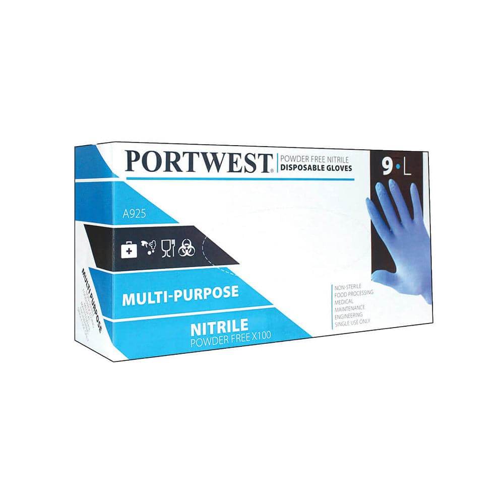 Portwest A925 Powder Free Nitrile Disposable Glove (Pk100)