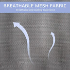 Breathable blue mesh fabric on an elevated pet cot bed surface