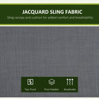 Grey jacquard sling fabric surface with textured weave for porch swing canopy and cushions