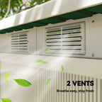 Shed roof vents panel with two vent openings for air circulation