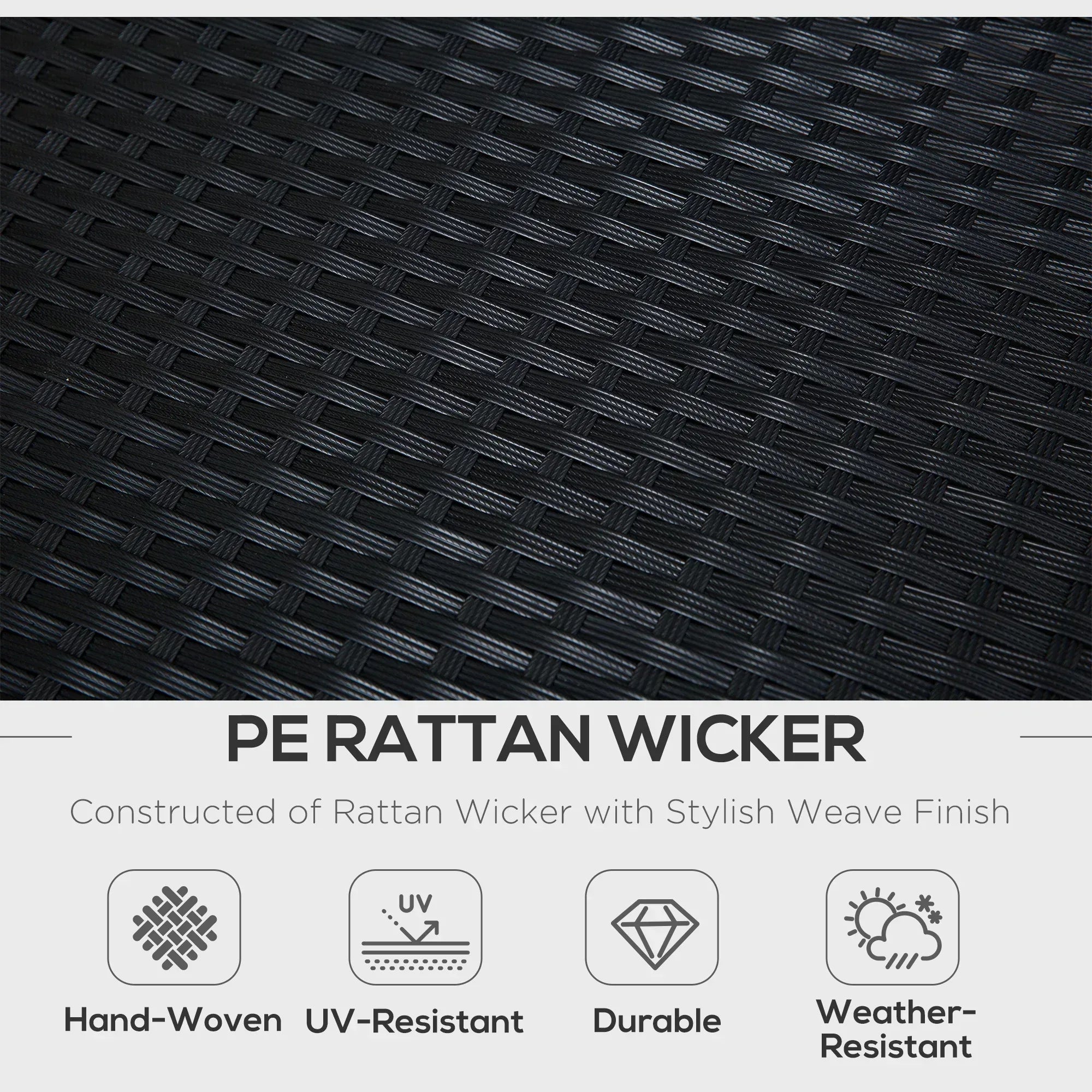 4 Pieces Rattan Garden Furniture Set, 4 Seater Corner Sofa Set with Storage Box, 2 Drawers Coffee Table, Loveseats with Cushions, Wicker Garden Conservatory Furniture for Balcony, Black - Bobobiy