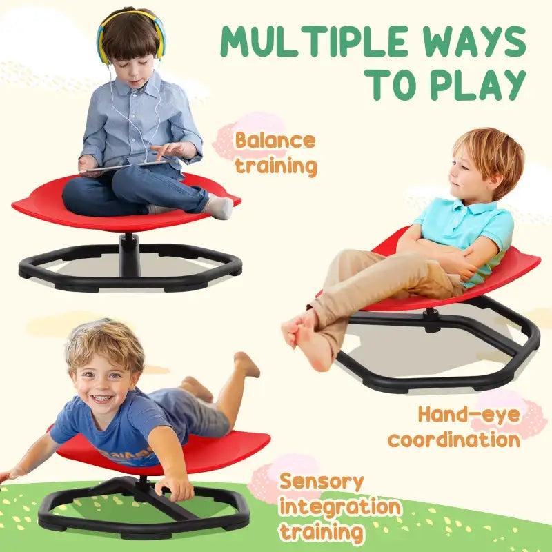 Sensory Spinning Chair for Kids, for Coordination, Balance, Red