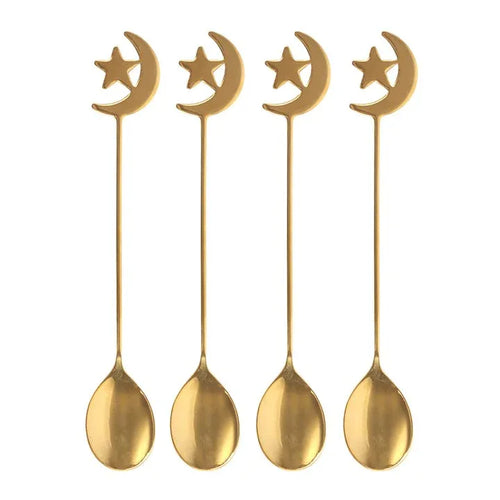 Set of 4 Star and Moon Teaspoons - Bobobiy