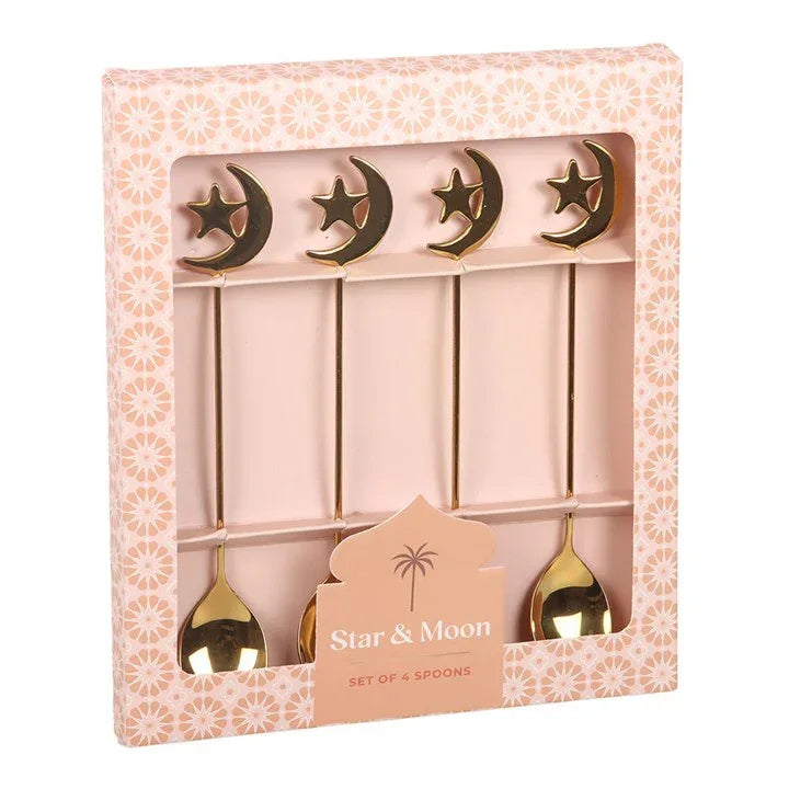 Set of 4 Star and Moon Teaspoons - Bobobiy