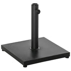 Black square umbrella base weight with center pole and side control knob