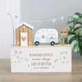 Wander Often Beach Hut Caravan Wooden Ornament - Bobobiy