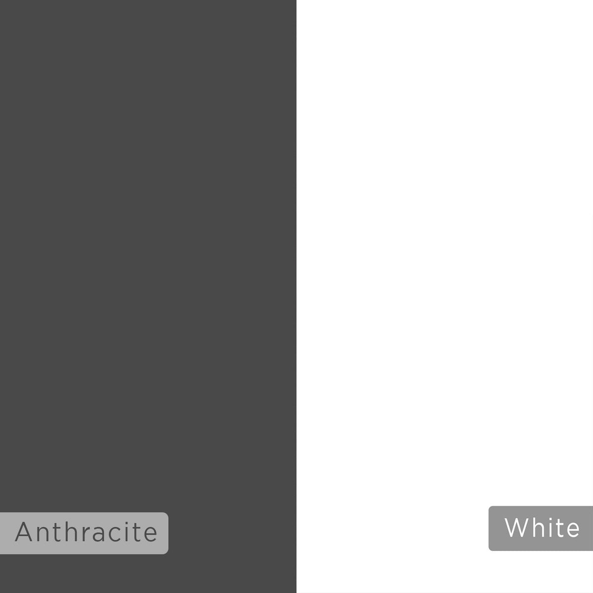 Color swatches for wall bookcase: anthracite and white