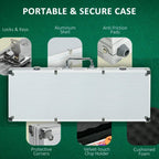 Aluminum poker chip case with lock and key, protective corners, and chip dividers