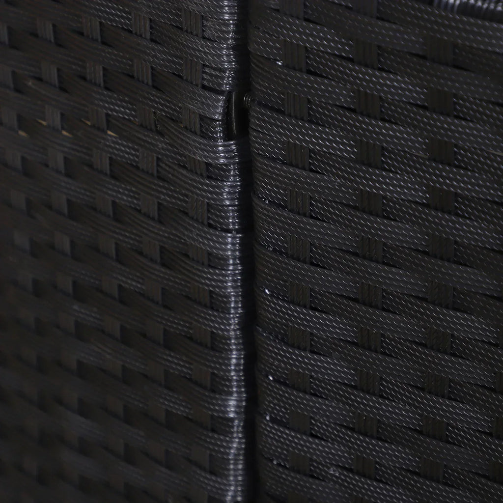 Five-Piece Rattan Garden Bed, with Canopy - Black/White - Bobobiy