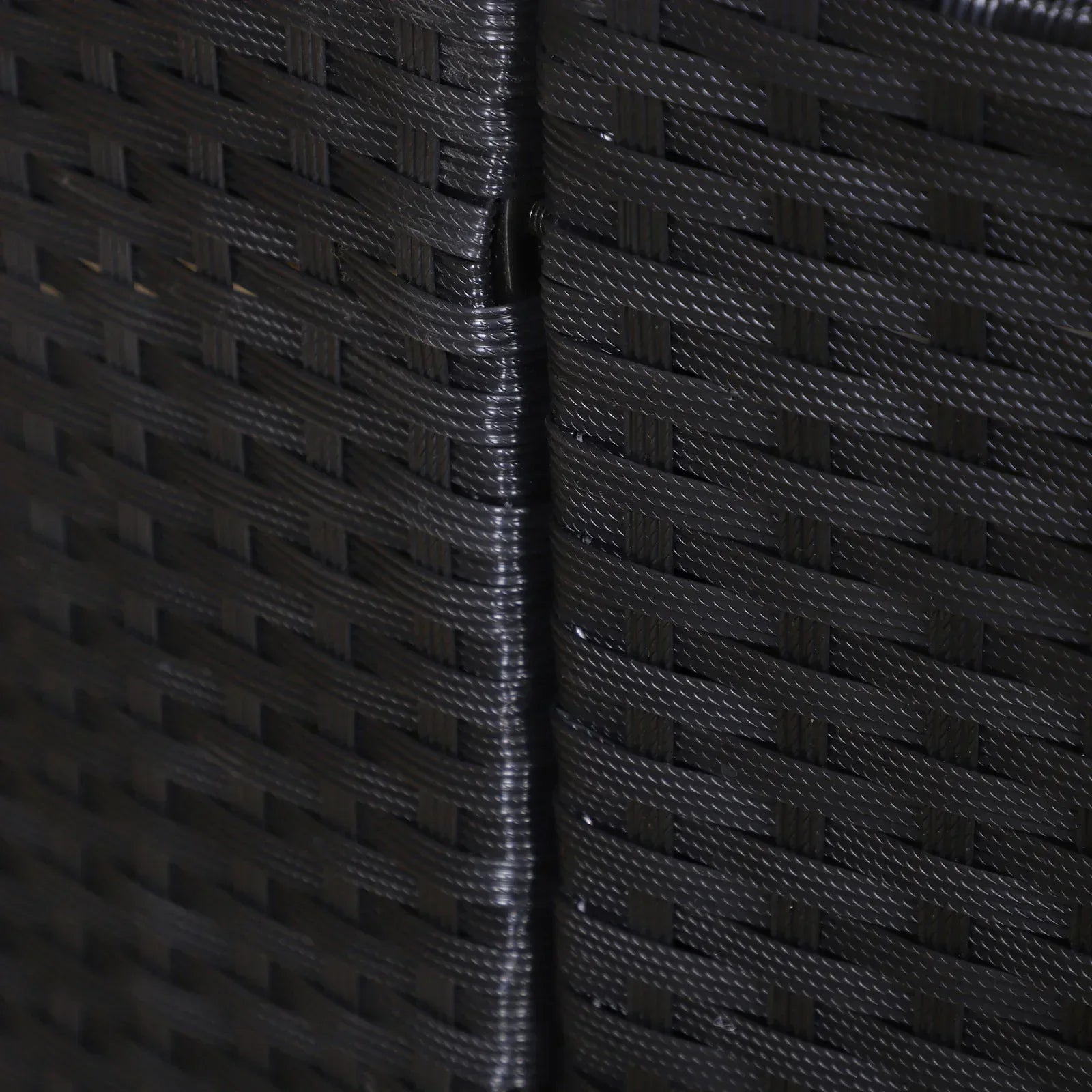 Five-Piece Rattan Garden Bed, with Canopy - Black/White - Bobobiy