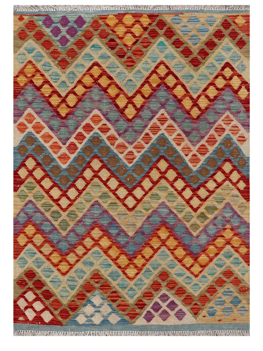Maimana Afghanistan Kilim Rug - 144 x103 cm - Handmade