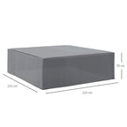 Grey rattan furniture protective cover, 210 x 225 x 70 cm rectangular size