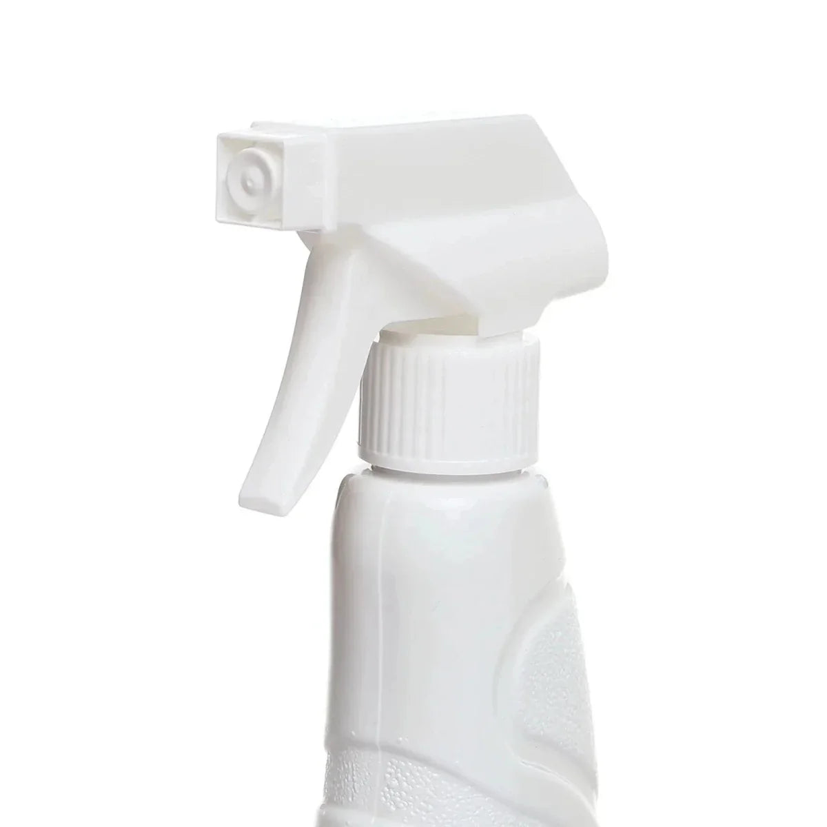 Spray trigger and cap on white baby stain remover bottle