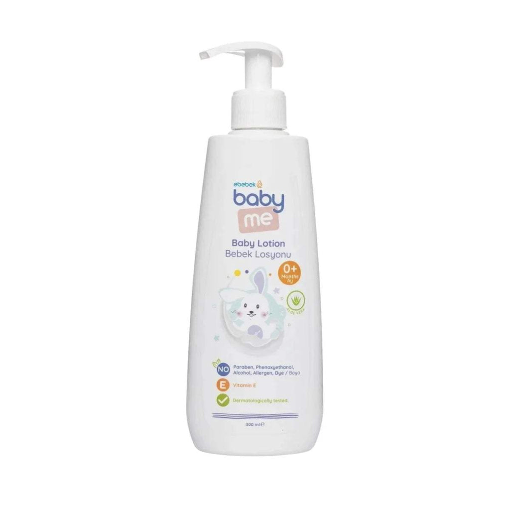 baby me Baby Lotion pump bottle, white with bunny label, 300 ml