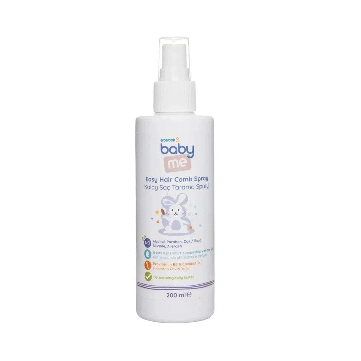 baby me Easy Hair Comb Spray bottle with white pump, 200 ml