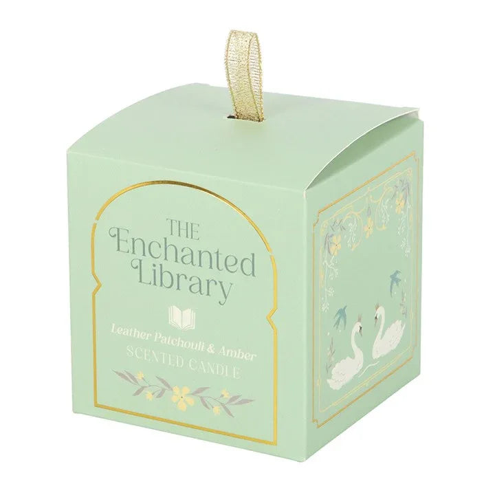 The Enchanted Library Leather, Patchouli & Amber Candle - Bobobiy