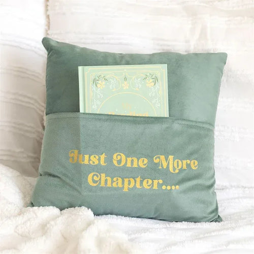 Just One More Chapter Cushion with Book Pocket - Bobobiy