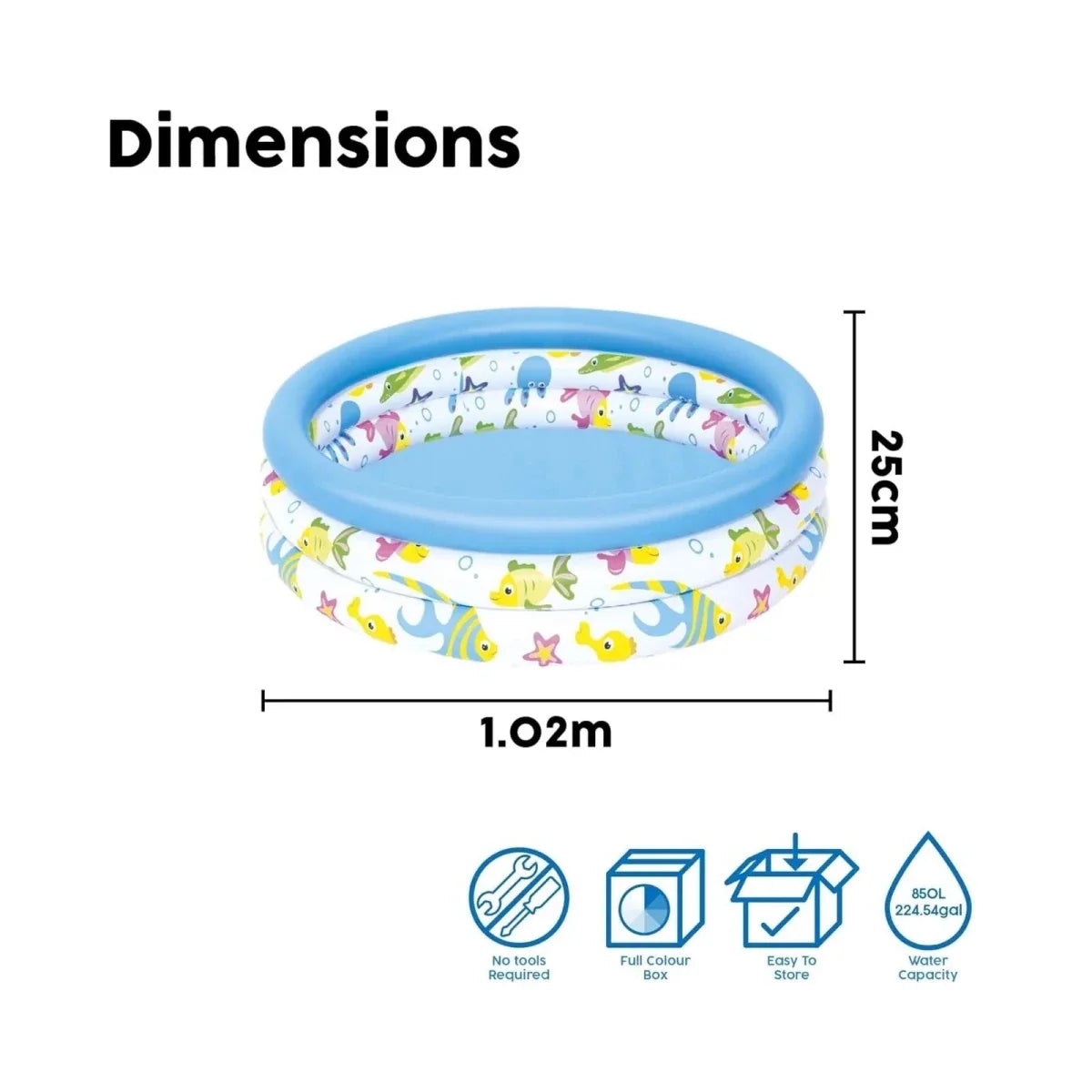 Bestway 40" x 10" Coral Kids Pool