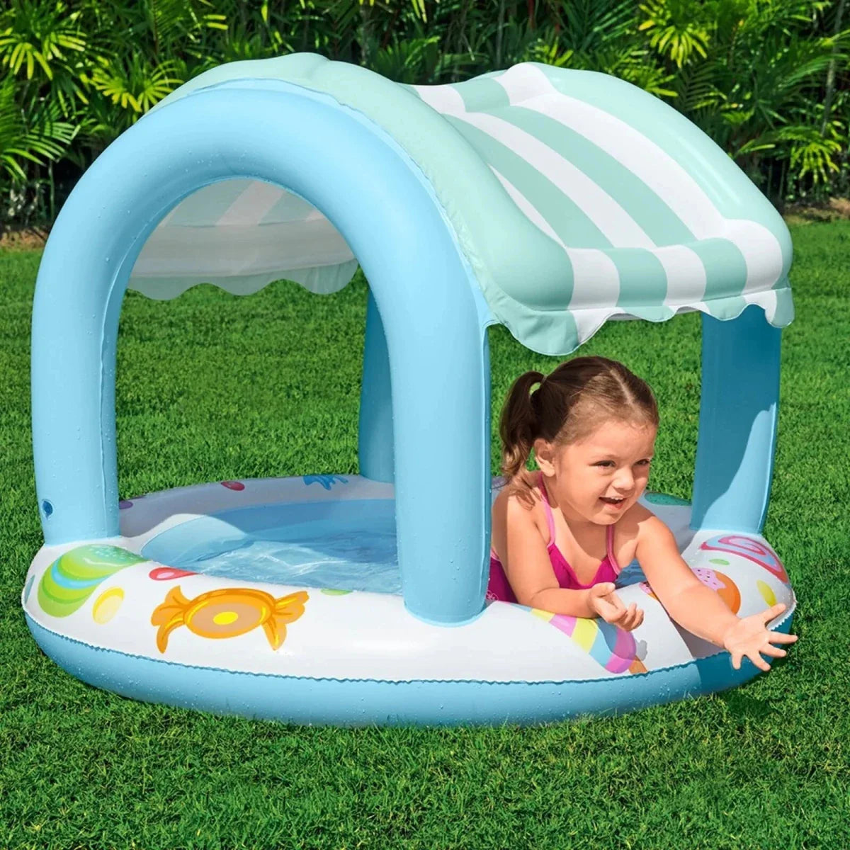 Bestway 41" x 33" Sweet Shoppe Shaded Kiddie Pool