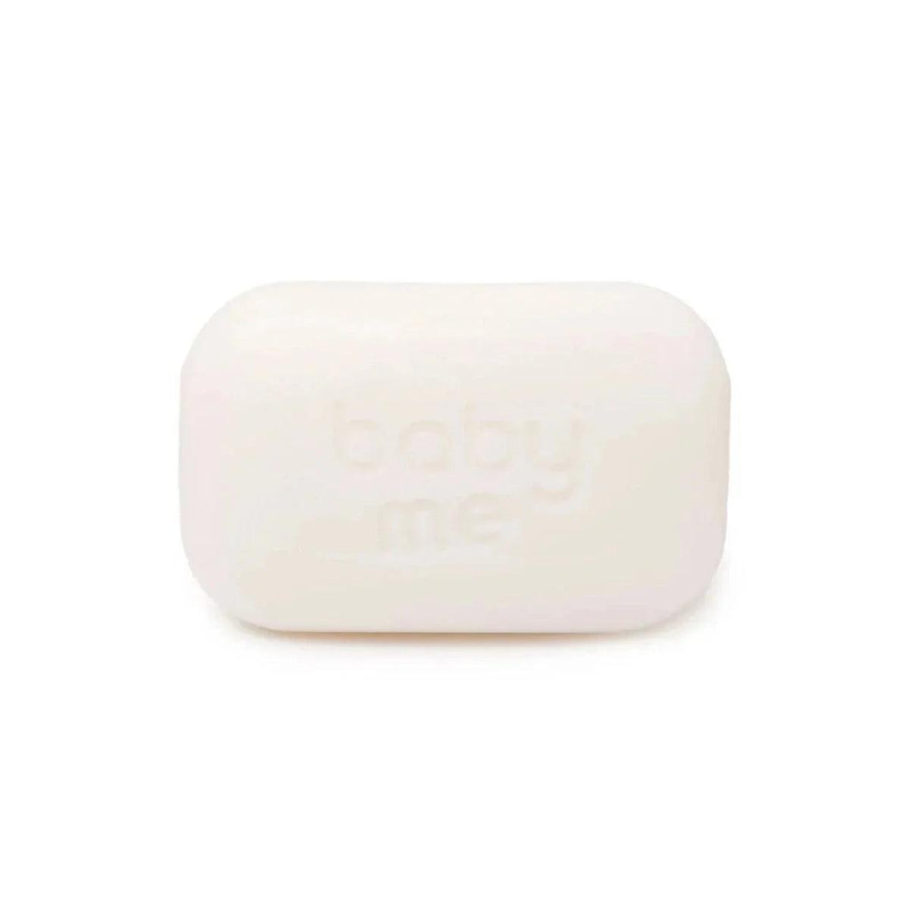 White rectangular baby soap bar with embossed logo