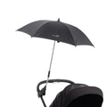 Black stroller parasol with open umbrella canopy and adjustable support pole