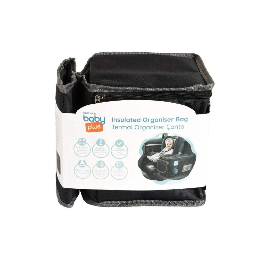 baby plus thermal organizer bag with product label on front pocket