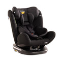 Black baby car seat with headrest, padded inserts, and 5-point harness, Group 0+/1/2/3