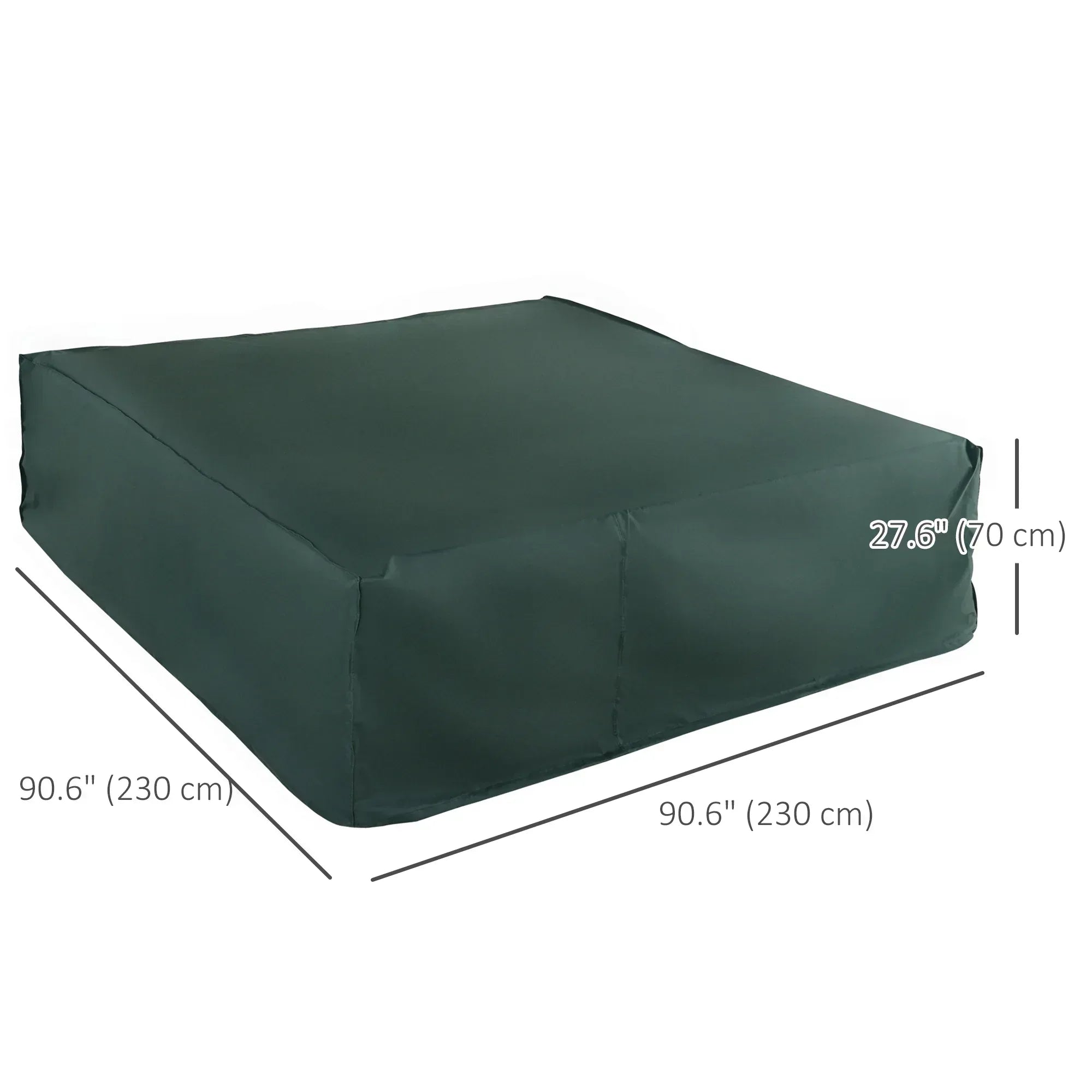 Large Patio Garden Furniture Set Cover 600D Oxford Square Waterproof, 230 x 230 x 70 cm, Green - Bobobiy