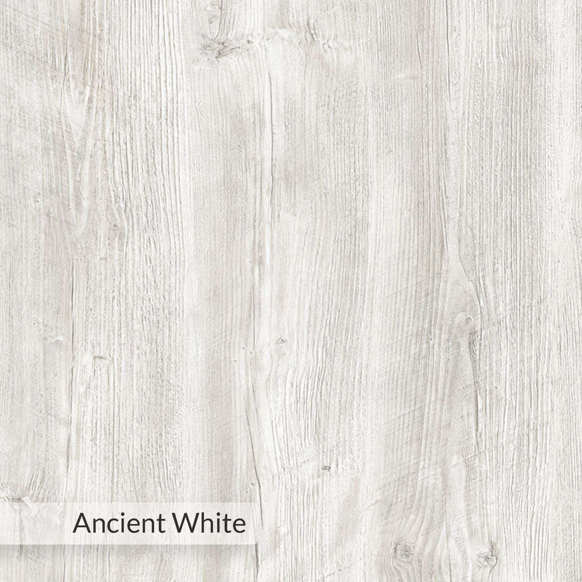 Ancient White shoe storage bench finish sample with woodgrain texture