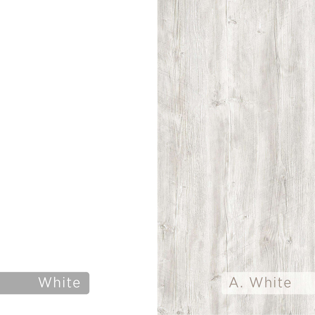White wood-look finish swatch for shoe cabinet color option