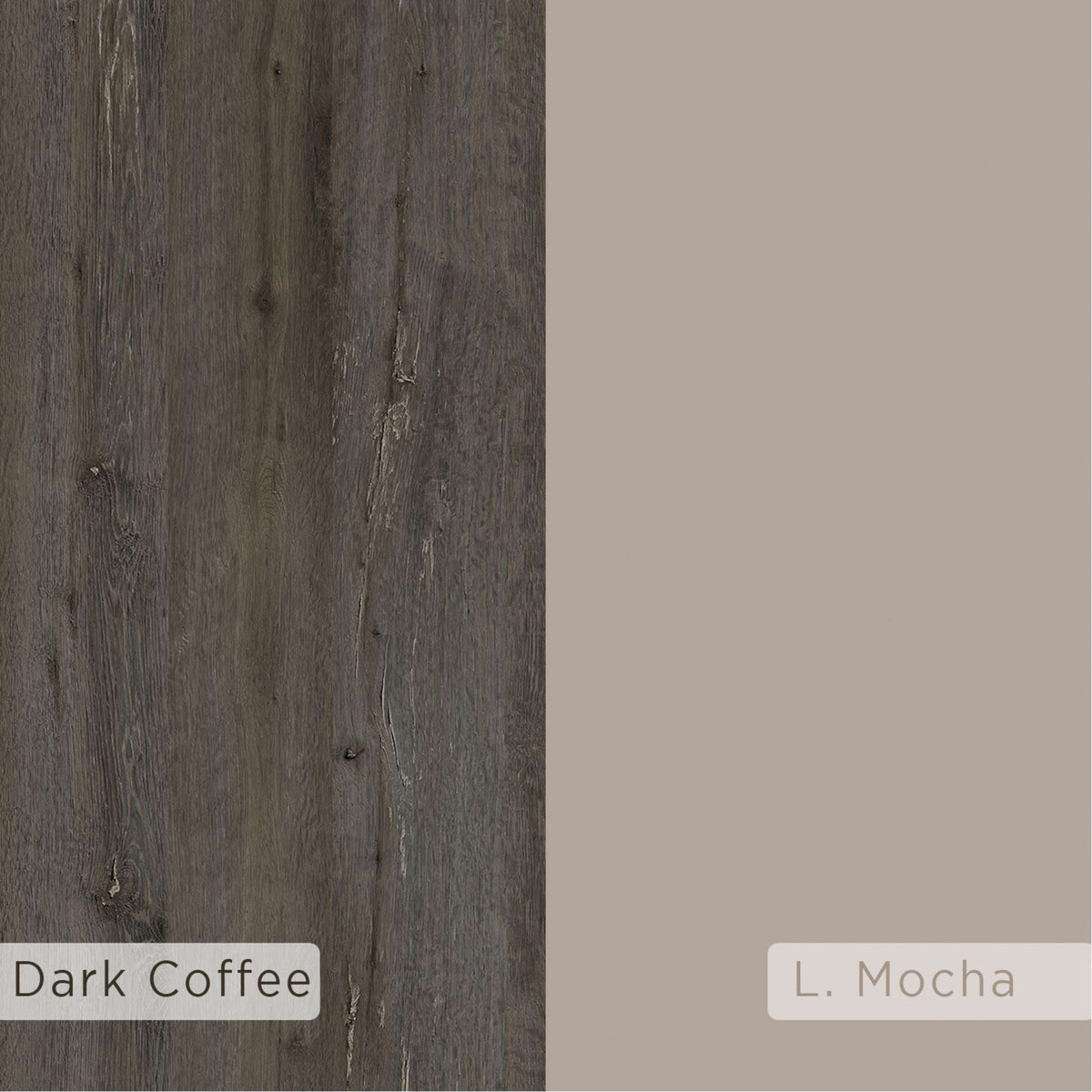 Dark coffee wood-grain finish cabinet panel close-up