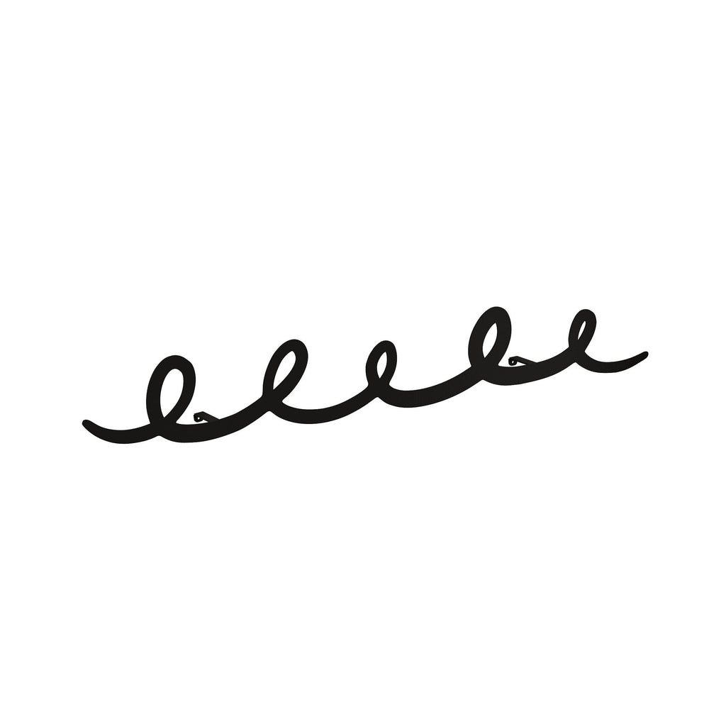 Metal script hanger with curved hook, no jacket