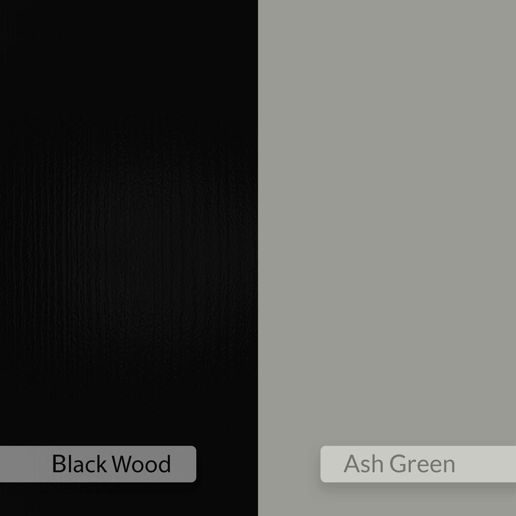 Console table color swatch: Black wood and Ash green options