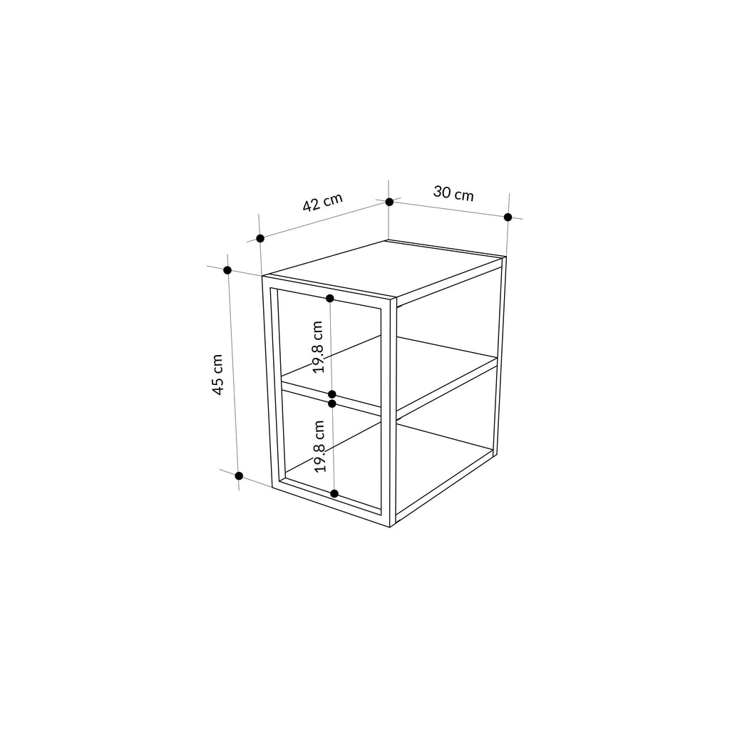 Side table dimensions diagram: 30 cm wide, 42 cm deep, 45 cm high