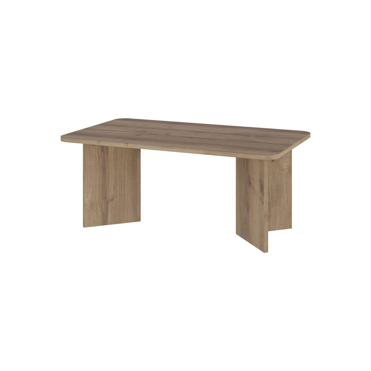 Modern coffee table in dark oak finish, 60x100 cm, straight rectangular legs