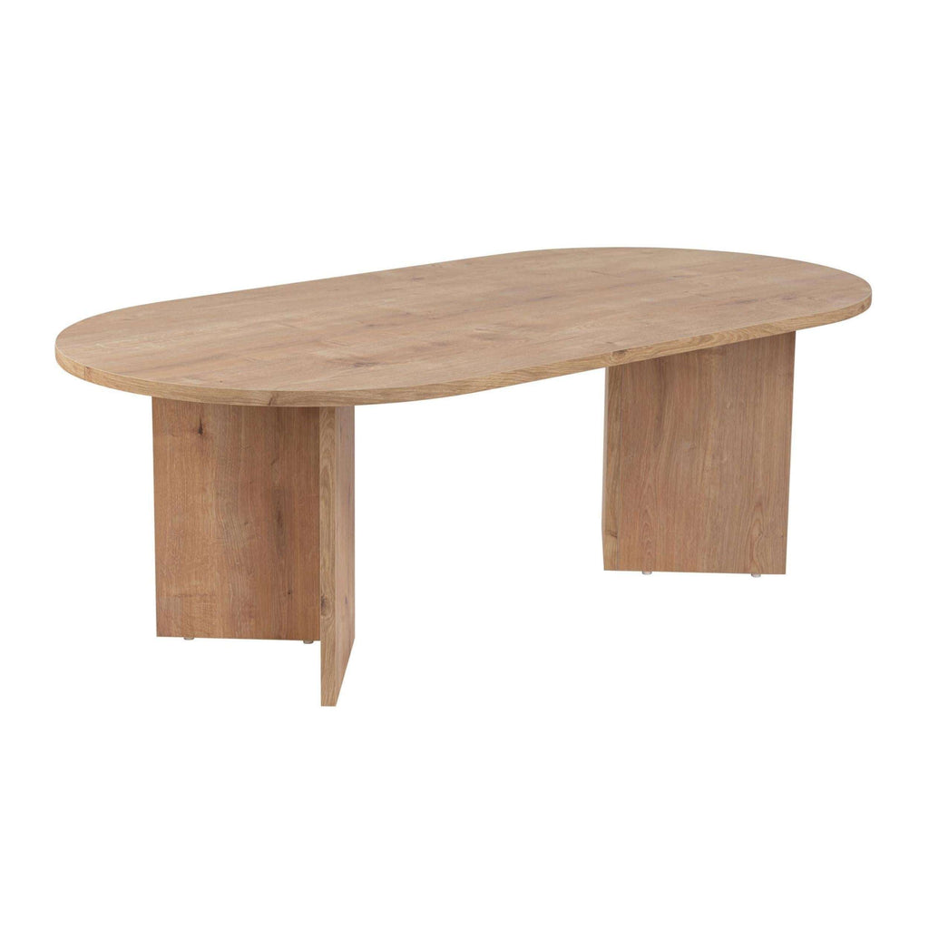 Sable oval coffee table, 119 x 60 cm, light oak wood frame and legs