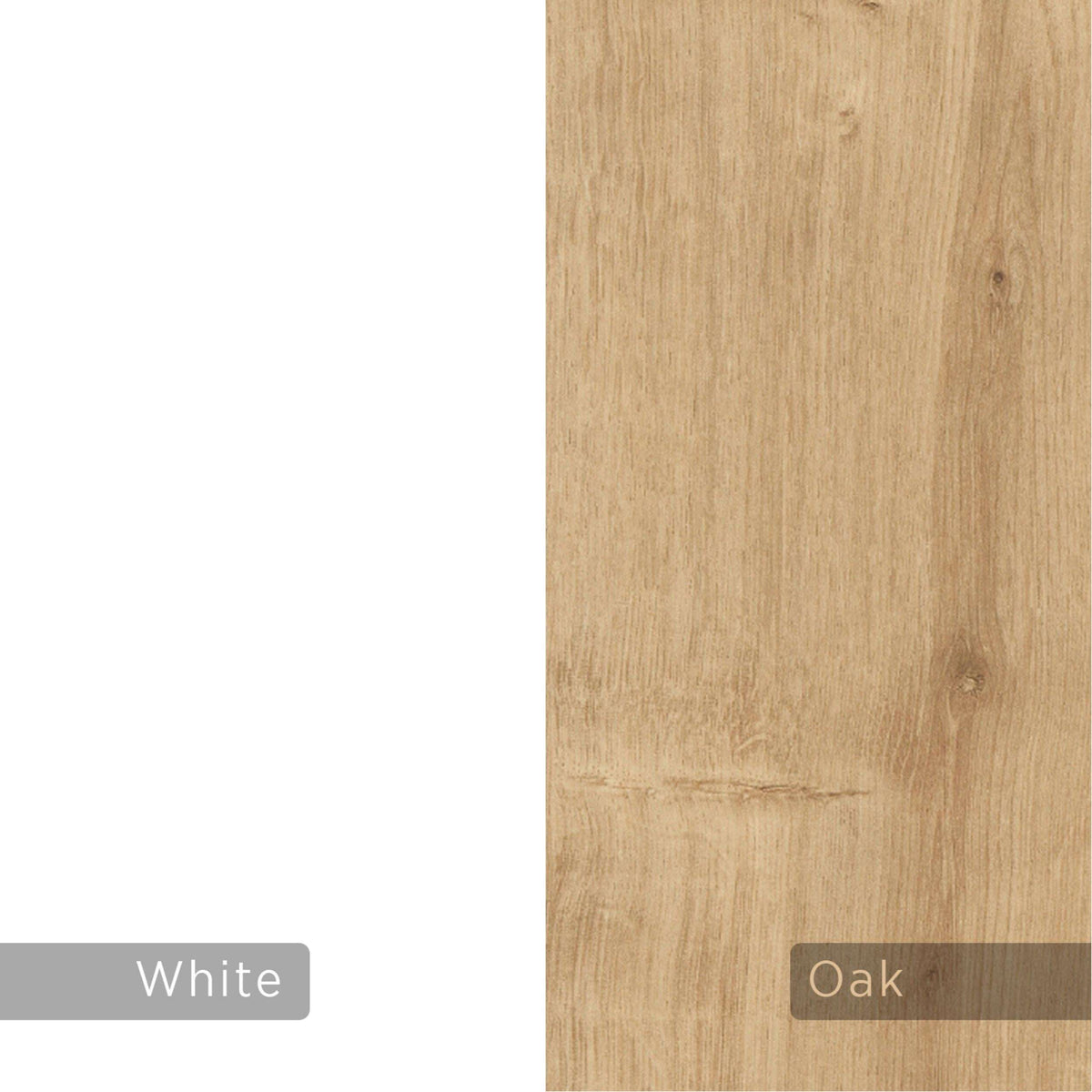 Oak wood finish panel close-up with visible grain.