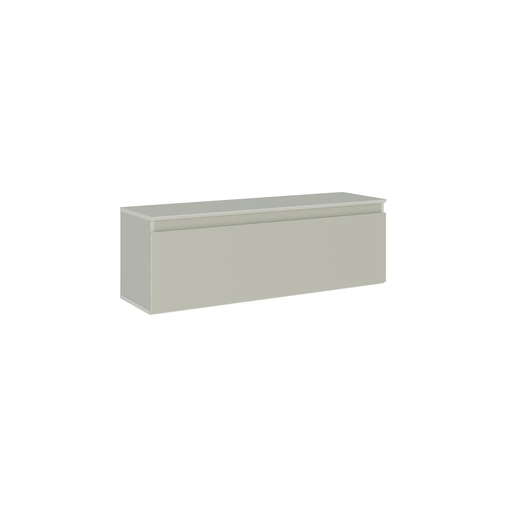 Ash green TV low board with storage drawer and flat front panel