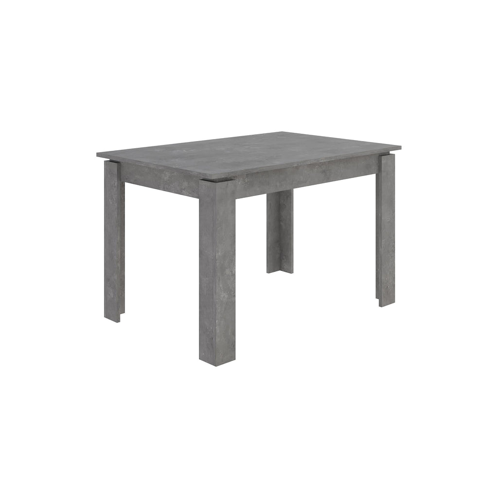 Retro grey extendable dining table with rectangular top and four straight legs