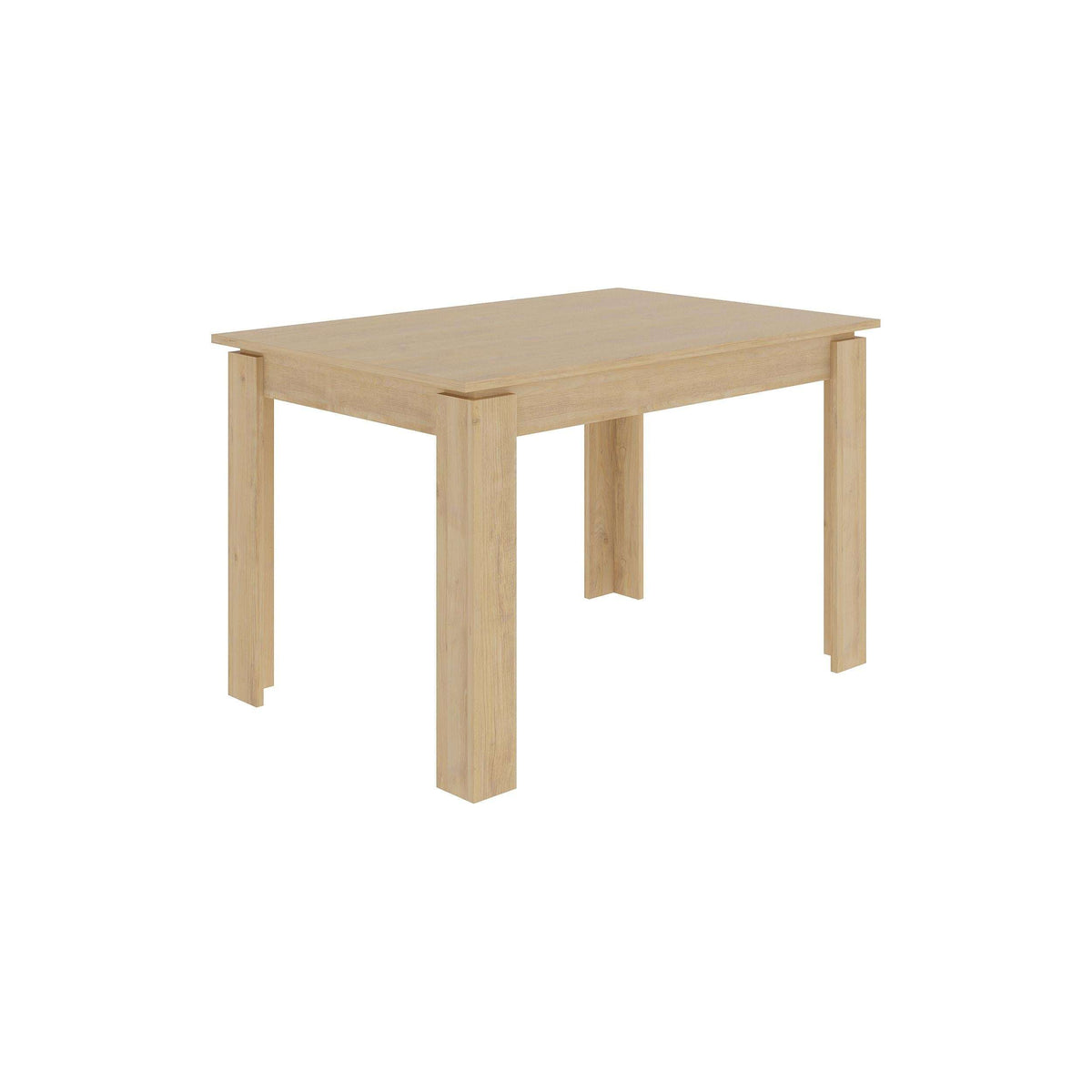 Sandstone extendable dining table with rectangular top and four straight legs