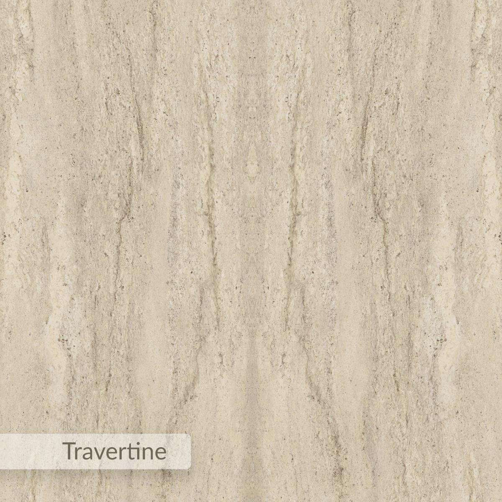 Travertine finish surface sample with textured stone-look pattern